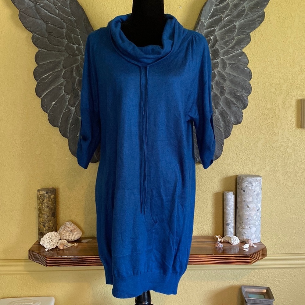 Smart Set Blue Cowl Neck Sweater Dress